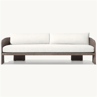 ब्राउन रतन 3 सीटर सोफा